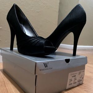 Black Peep Toe Heels